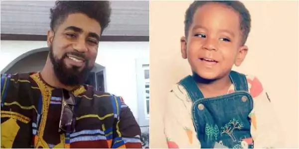 #BBNaija: TTT Shares Cute Photo Of His Son As He Turns Two Today, Pens Down Sweet Words